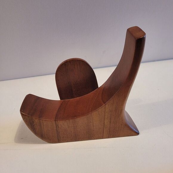 Monkey Pod Wood Carved Banjo Music Box With Stand - Picture 5 of 7